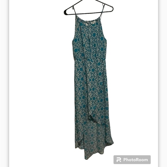 Charming Charlie Turquoise Maxi High to Low Sleeveless Dress Size Small - Picture 2 of 9
